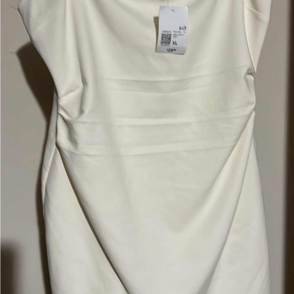 Forever 21 Cream Pleated Sheath Dress for Weddings
